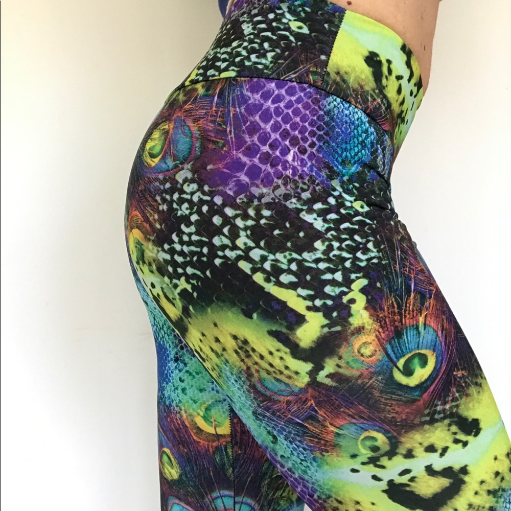 Abs2b Multicolor Neon Peacock Leggings - Picture 3 of 10